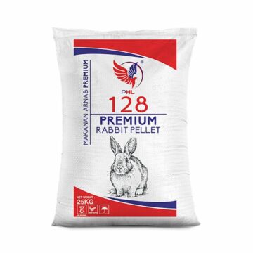 Dedak Makanan Arnab 128 / Rabbit Feed | HL Feedmills | 25Kg