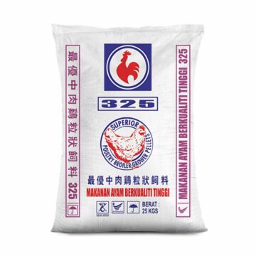 Dedak Makanan Ayam 325 Pembesaran / Broiler Chicken Feed | HL Feedmills | 25Kg