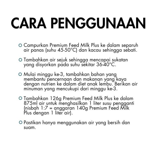 Susu Lembu Premier Feed Milk Plus | SBS Agroternak | 1Kg