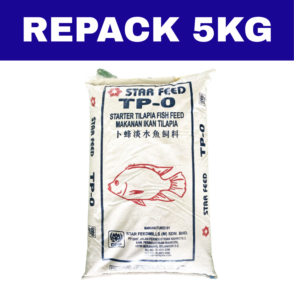 Dedak Makanan Ikan Air Tawar TP-0 Permulaan / Floating Freshwater Fish Feed | Star Feedmills | Repack 5Kg