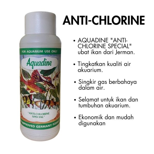 Aquadine Anti Chlorine Special | Fish Tank / Aquarium | 200ml