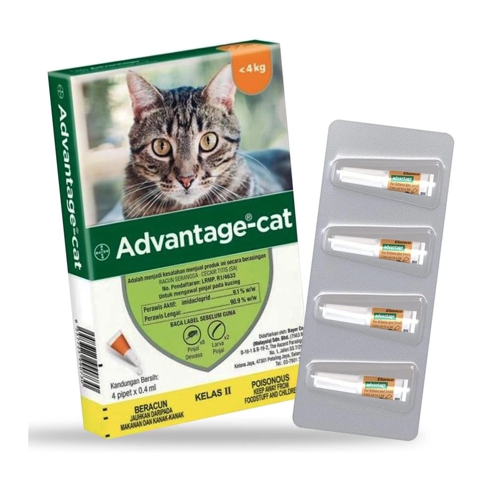 Rawatan Kutu Kucing | Advantage Cat Spot On Fleas Treatment For Cats
