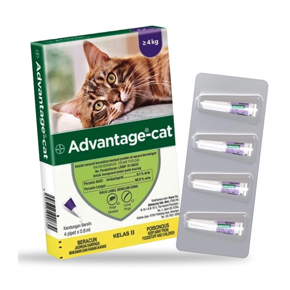 Rawatan Kutu Kucing | Advantage Cat Spot On Fleas Treatment For Cats