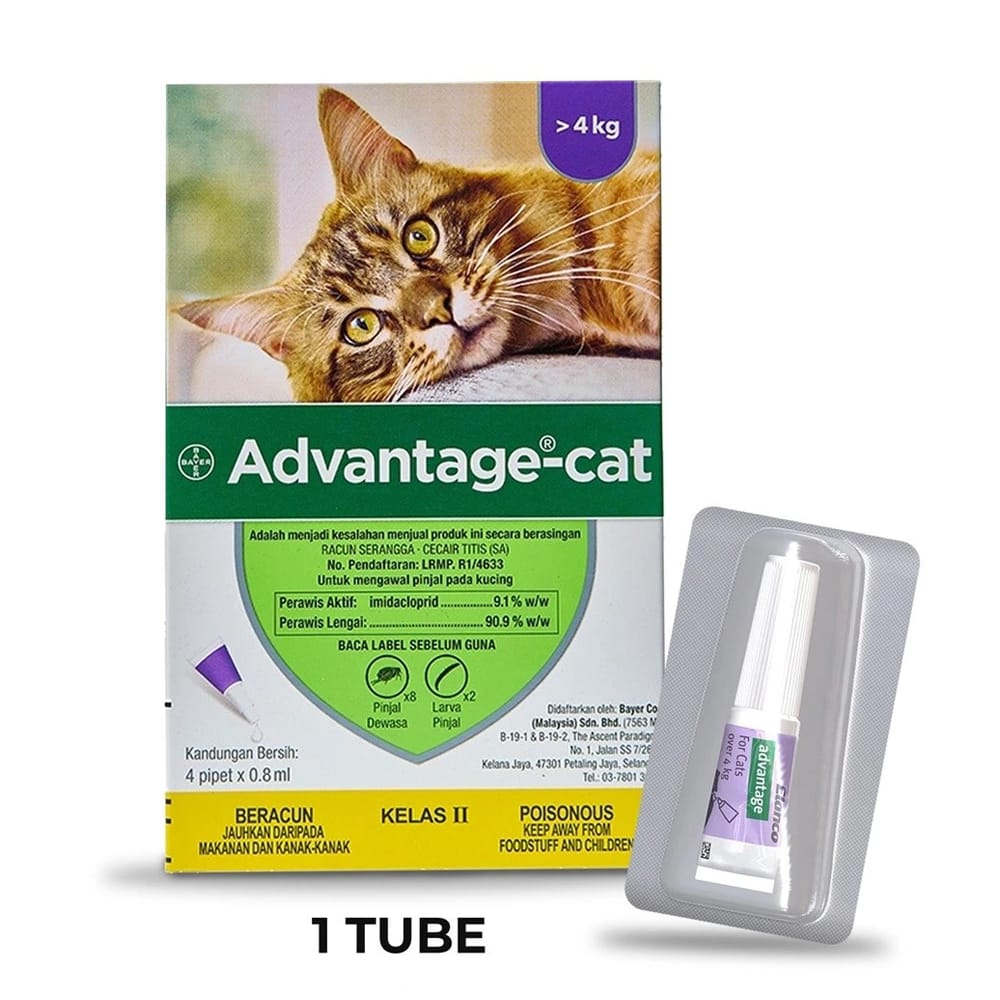 Rawatan Kutu Kucing | Advantage Cat Spot On Fleas Treatment For Cats