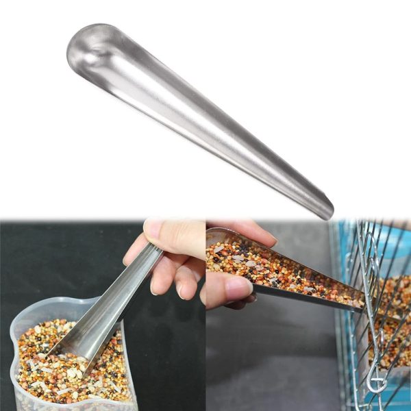 Sudu Makanan Burung Keluli Tahan Karat - Bird Feeder Stainless Steel Feeding Spoon