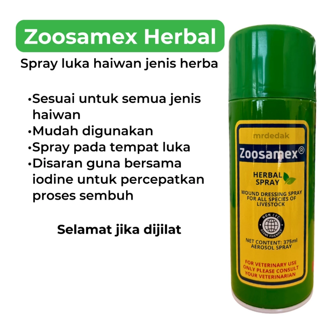 Zoosamex Herbal Spray | Spray Luka Ternakan | 375ml