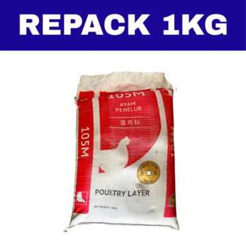 Dedak Makanan Ayam 105M Penelur / Layer Chicken Feed | Gold Coin Feedmills | Repack 1Kg