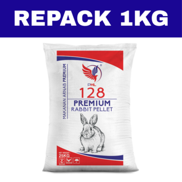 Dedak Makanan Arnab 128 / Rabbit Feed | HL Feedmills | Repack 1Kg
