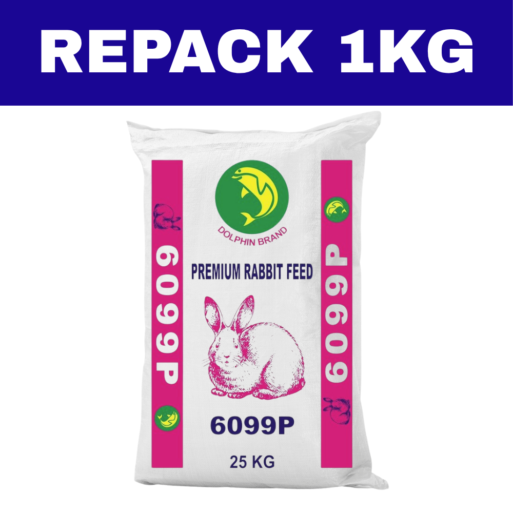 Dedak Makanan Arnab 6099P / Rabbit Feed | Hasbin Jaya | Repack 1Kg