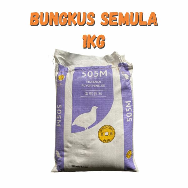 Dedak Makanan Puyuh 505M / Quail Feed | Gold Coin Feedmills | Repack 1Kg