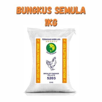 Dedak Makanan Ayam 5203 Penamat / Broiler Chicken Feed | Hasbin Jaya | Repack 1Kg