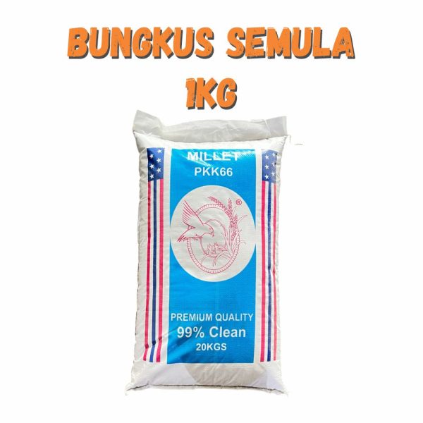 Sambau Putih Gred B | White Millet Gred B | Repack 1Kg