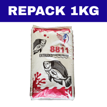 Dedak Makanan Ikan Air Tawar 8811 Permulaan / Floating Freshwater Fish Feed | HL Feedmills | Repack 1Kg