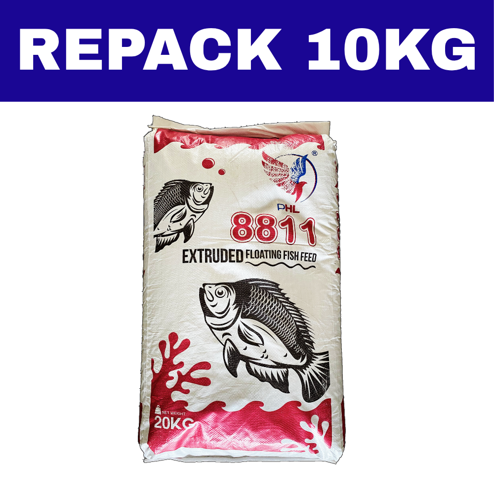 Dedak Makanan Ikan Air Tawar 8811 Permulaan / Floating Freshwater Fish Feed | HL Feedmills | Repack 10Kg