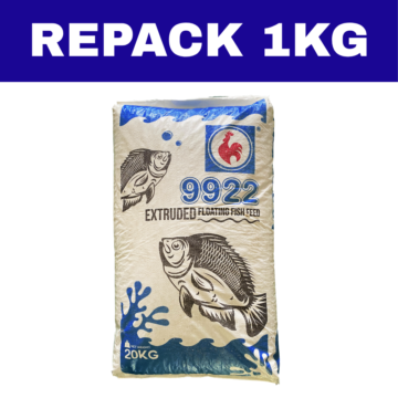 Dedak Makanan Ikan Air Tawar 9922 Akhir / Floating Freshwater Fish Feed | HL Feedmills | Repack 1Kg