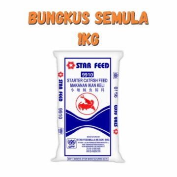 Dedak Makanan Ikan Air Tawar 9910 Permulaan / Floating Freshwater Fish Feed | Star Feedmills | Repack 1Kg