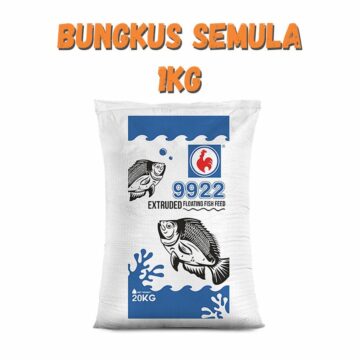 Dedak Makanan Ikan Air Tawar 9922 Akhir / Floating Freshwater Fish Feed | HL Feedmills | Repack 1Kg