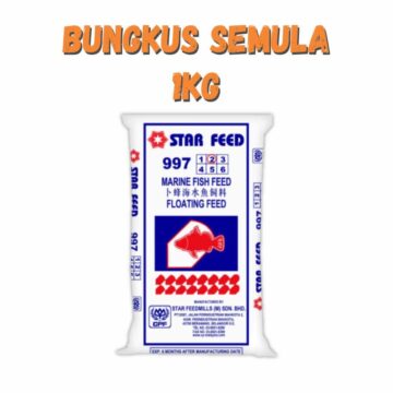 Dedak Makanan Ikan Air Masin 9972 Timbul / Floating Marine Fish Feed | Star Feedmills | Repack 1Kg