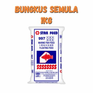 Dedak Makanan Ikan Air Masin 9977 Timbul / Floating Marine Fish Feed | Star Feedmills | Repack 1Kg