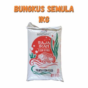 Dedak Makanan Ikan Air Tawar BT02 Pembesaran / Floating Freshwater Fish Feed | Raja Ikan Bintang | Repack 1Kg