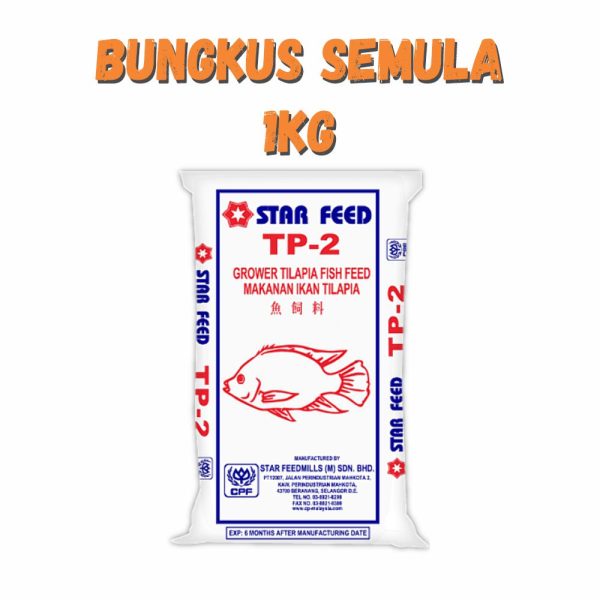 Dedak Makanan Ikan Air Tawar TP-2 Pembesaran / Floating Freshwater Fish Feed | Star Feedmills | Repack 1Kg