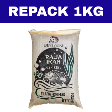 Dedak Makanan Ikan Air Tawar BTE8 Penamat / Floating Freshwater Fish Feed | Raja Ikan Bintang | Repack 1Kg