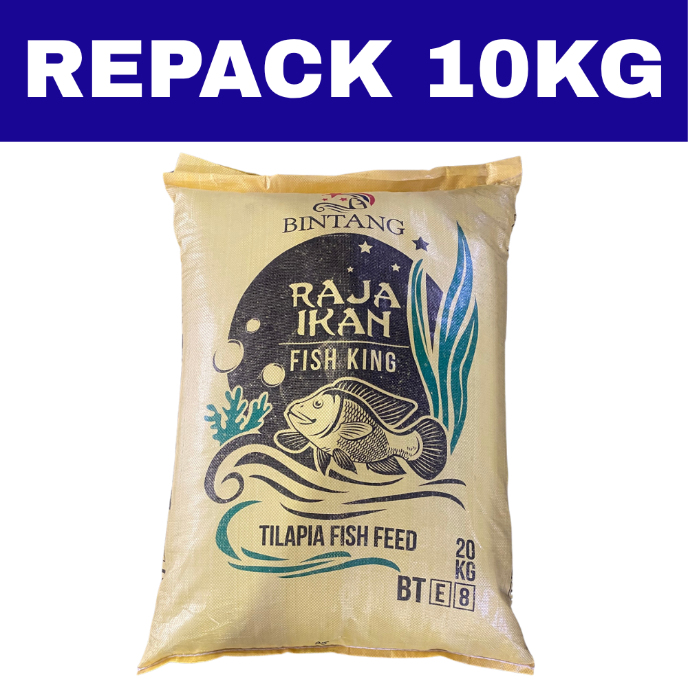 Dedak Makanan Ikan Air Tawar BTE8 Penamat / Floating Freshwater Fish Feed | Raja Ikan Bintang | Repack 10Kg