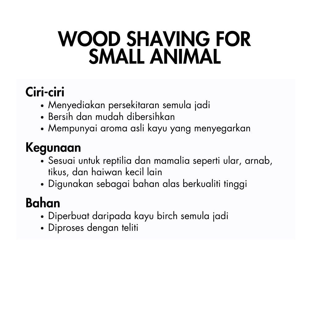 Habuk Kayu Haiwan Kecil / Wood Shaving for Small Animals | 16L