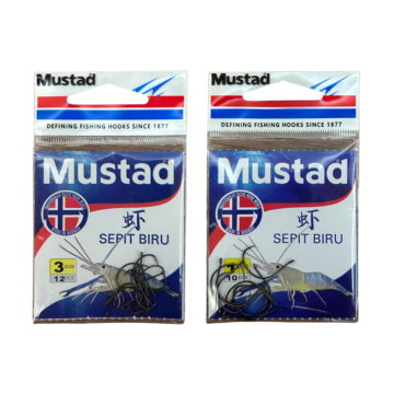 Mata Kail Pancing / MUSTAD Sepit Biru Prawn Hook 10400NP-BN | Made in Norway