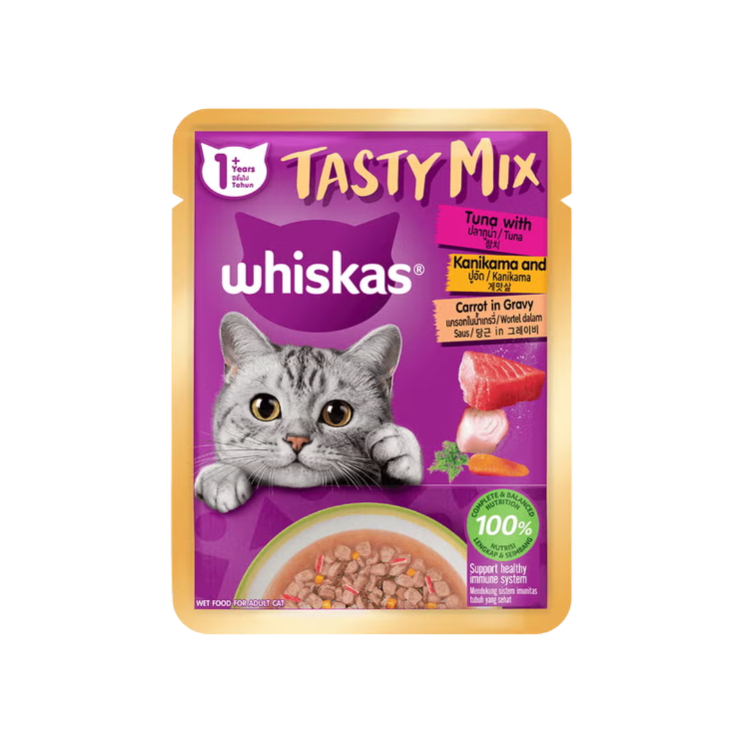 Whiskas Tasty Mix 1+ Years / Makanan Kucing Pouch Wet Food | 70g