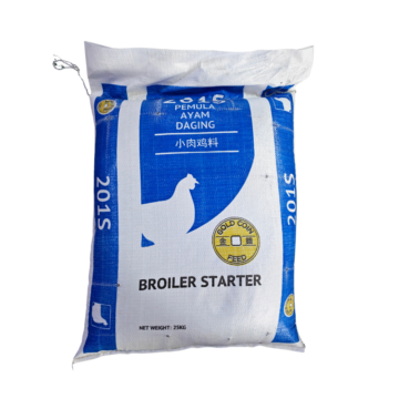 Dedak Makanan Ayam 201S Permulaan / Broiler Chicken Feed | Gold Coin | 25Kg