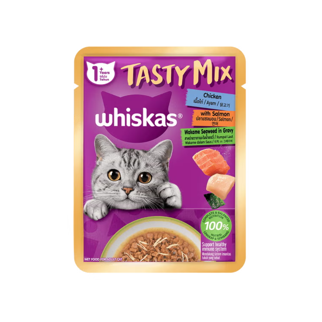 Whiskas Tasty Mix 1+ Years / Makanan Kucing Pouch Wet Food | 70g
