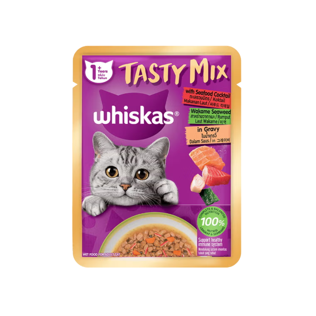 Whiskas Tasty Mix 1+ Years / Makanan Kucing Pouch Wet Food | 70g