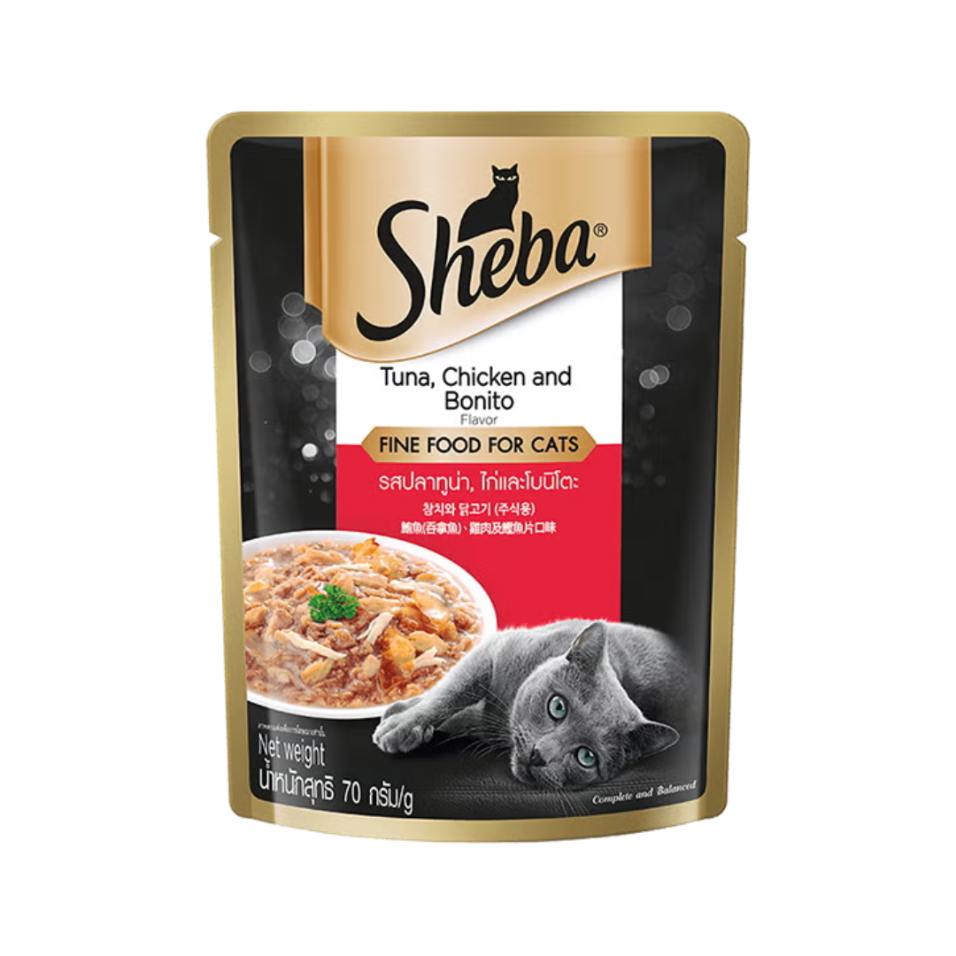 Sheba Adult Wet Cat Food Pouch / Makanan Kucing Dewasa Basah | 70g