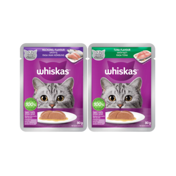 Whiskas Adult 7+ Years / Makanan Kucing Dewasa Pouch Wet Food | 80g