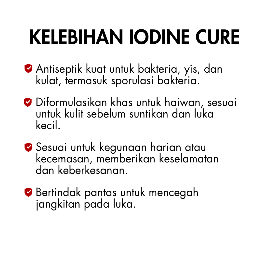 Iodin Cure Antiseptic / Cegah Jangkitan Kuman Ternakan | 1 Liter