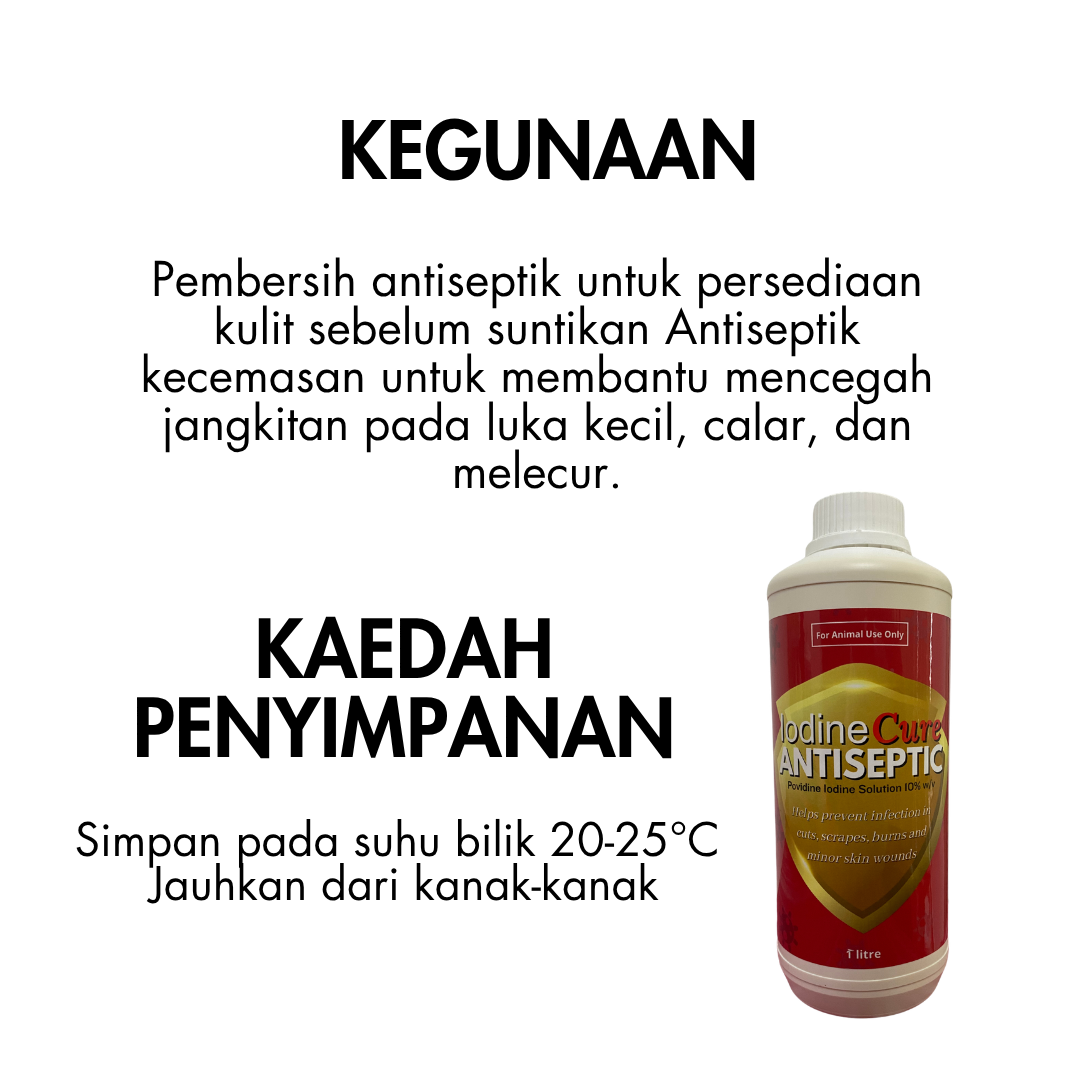 Iodin Cure Antiseptic / Cegah Jangkitan Kuman Ternakan | 1 Liter