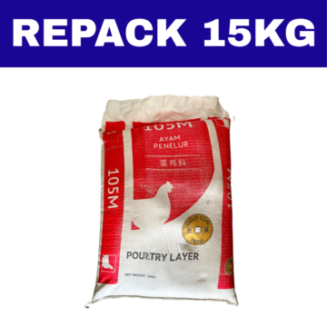 Dedak Makanan Ayam 105M Penelur / Layer Chicken Feed | Gold Coin Feedmills | Repack 15Kg