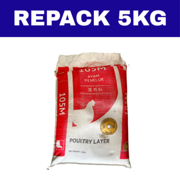 Dedak Makanan Ayam 105M Penelur / Layer Chicken Feed | Gold Coin Feedmills | Repack 5Kg