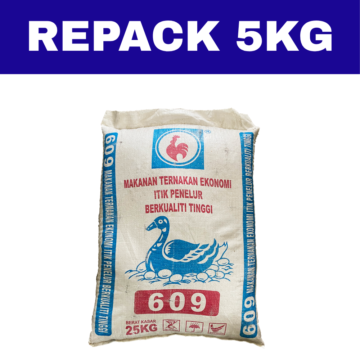 Dedak Makanan Itik Penelur 609 / Layer Duck Feed | HL Feedmills | Repack 5Kg