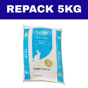 Dedak Makanan Arnab 703P / Rabbit Feed | Gold Coin Feedmills | Repack 5Kg