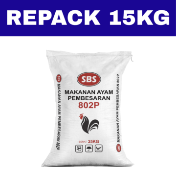 Dedak Makanan Ayam 802P Pembesaran / Broiler Chicken Feed | SBS Agroternak | Repack 15Kg