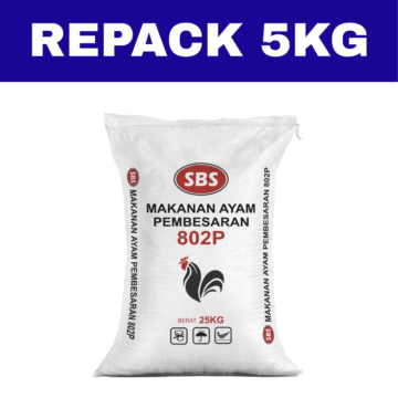 Dedak Makanan Ayam 802P Pembesaran / Broiler Chicken Feed | SBS Agroternak | Repack 5Kg