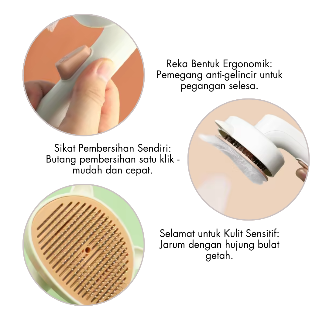 Sikat Kucing & Anjing | Pet Grooming Stainless Steel Brush - Image 2