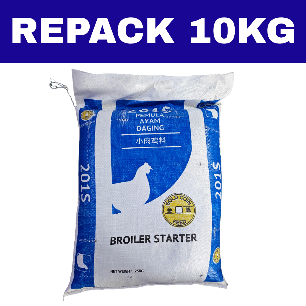 Dedak Makanan Ayam 201S Permulaan / Broiler Chicken Feed | Gold Coin | Repack 10Kg