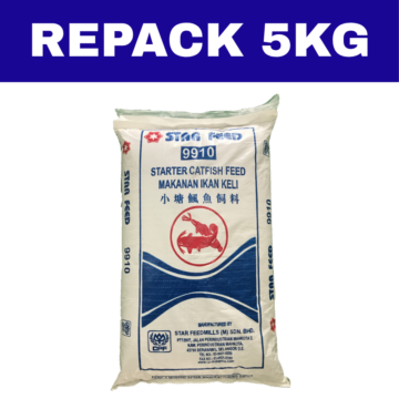 Dedak Makanan Ikan Air Tawar 9910 Permulaan / Floating Freshwater Fish Feed | Star Feedmills | Repack 5Kg