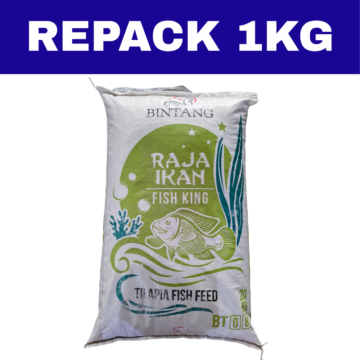 Dedak Makanan Ikan Air Tawar BT08 Pembesaran / Floating Freshwater Fish Feed | Raja Ikan Bintang | Repack 1Kg